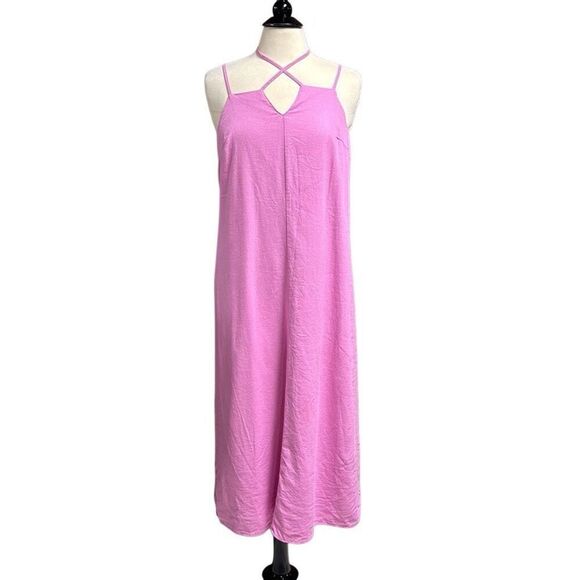 Universal Thread Women’s Linen Spaghetti Strap MIDI Dress Size Large NEW - Picture 1 of 6